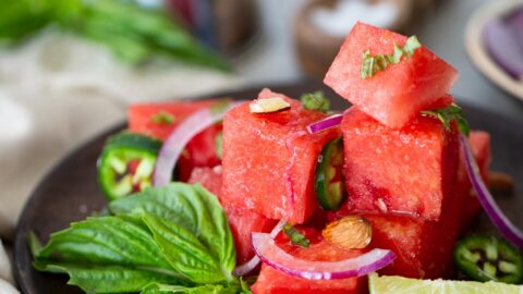 Ensalada de sandía, lo delicioso de la sandía pero en versión salada