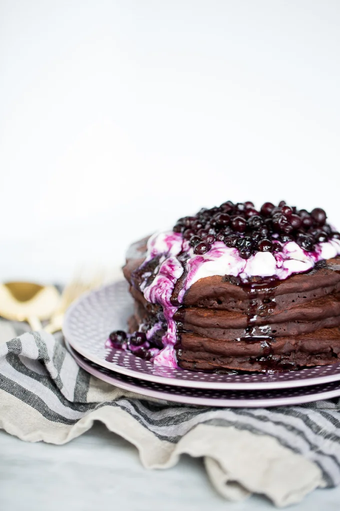 Pancakes de chocolate veganos Piloncillo y Vainilla