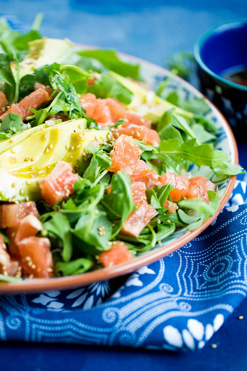 Ensalada de arúgula con toronja y aguacate - Piloncillo y Vainilla