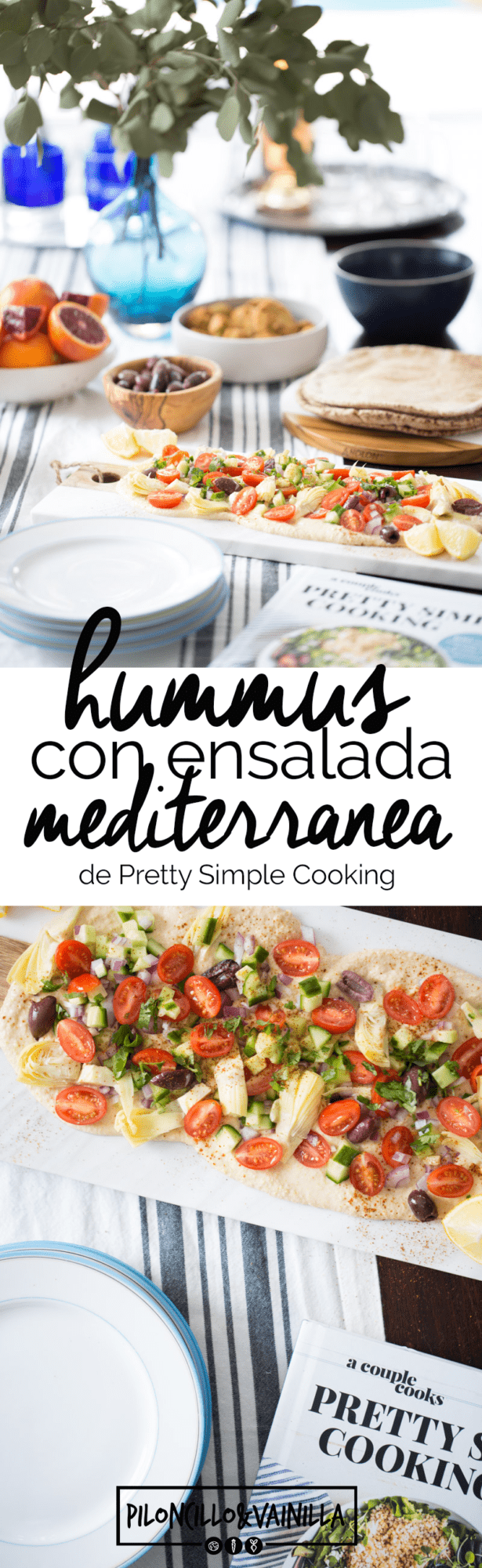 hummus con ensalada