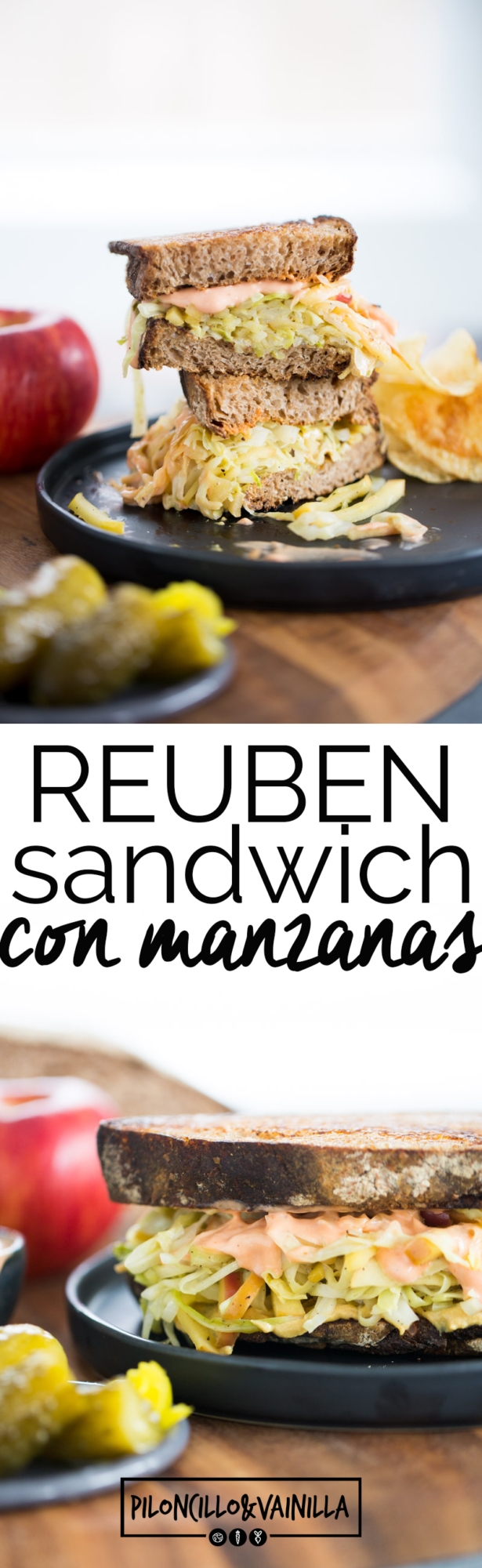 Reuben sandwich con manzanas