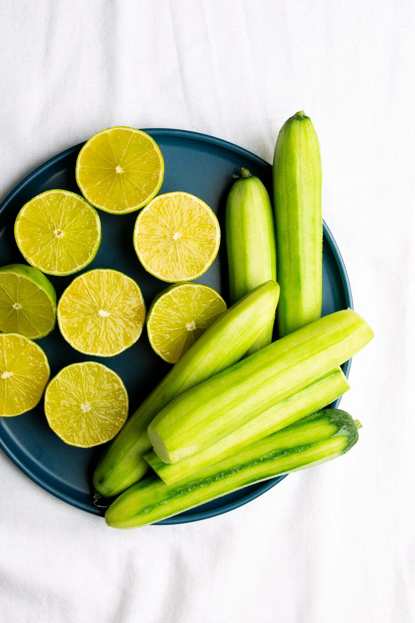 Cucumber lime slices.